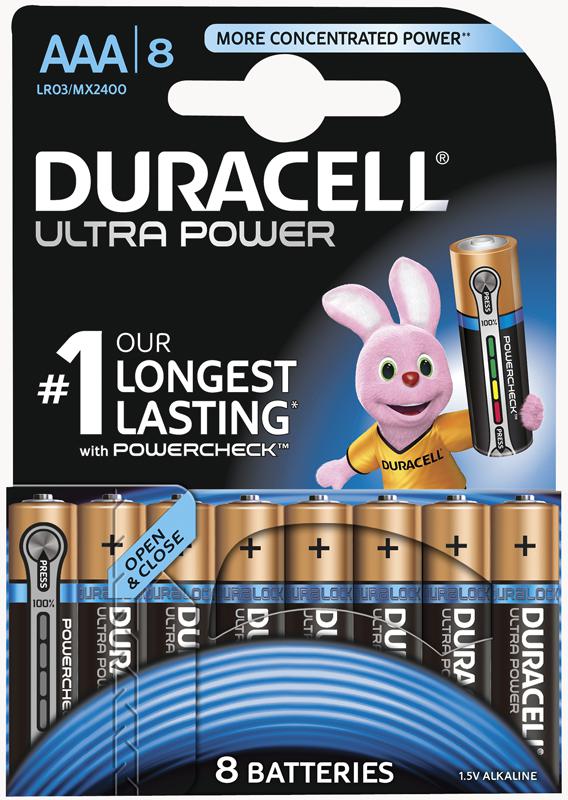 Duracell 5000394002746 Battery, Alkaline, Ultra, Aaa, Pk8