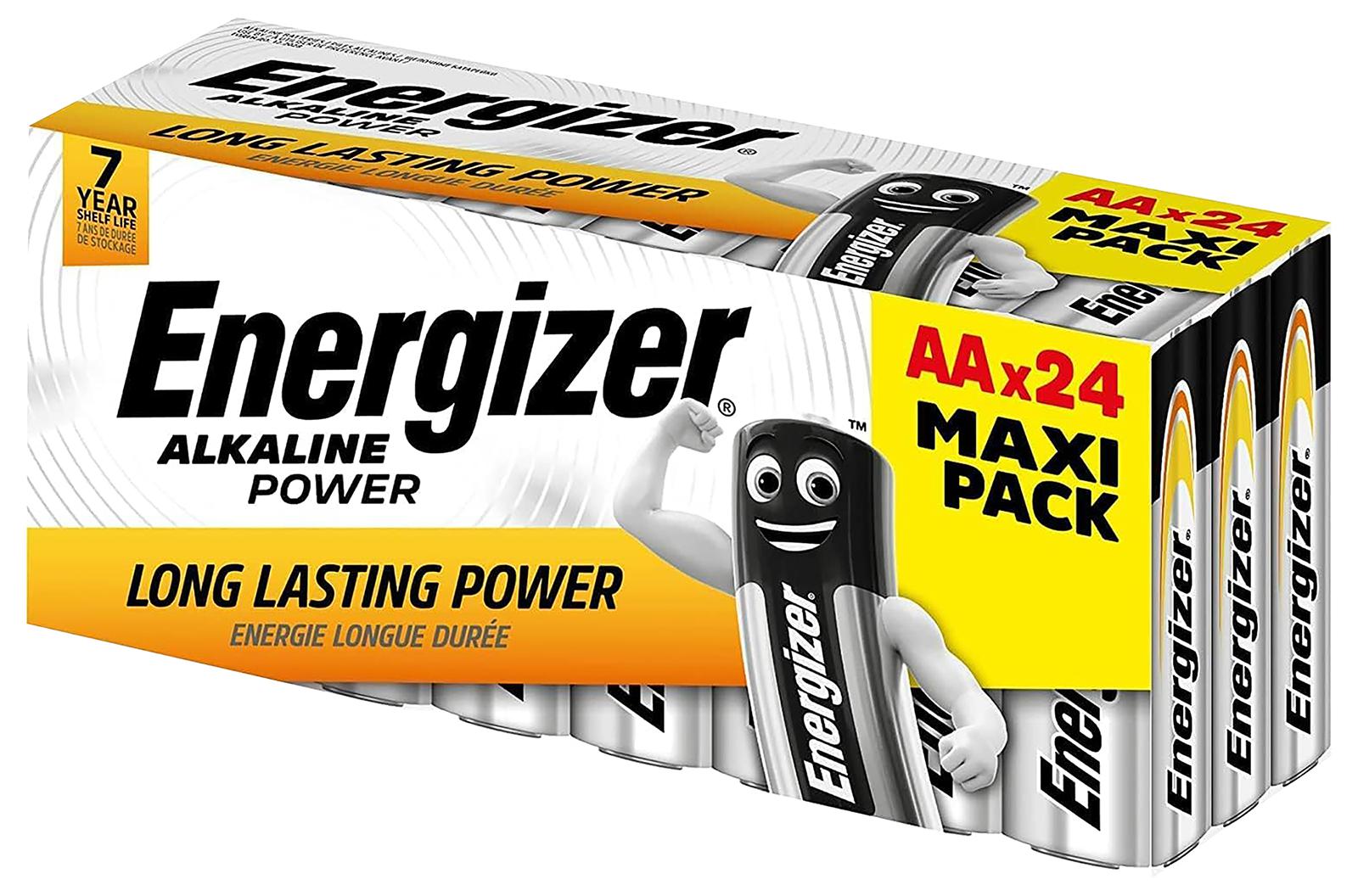 Energizer E300173100 Alkaline Battery, 1.5V, Aa, 24Pk