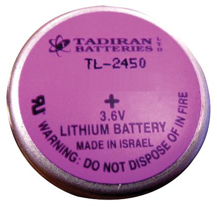 Tadiran Batteries Tl-2450. Non-Rechargeable Battery, Lisocl2, 3.6V