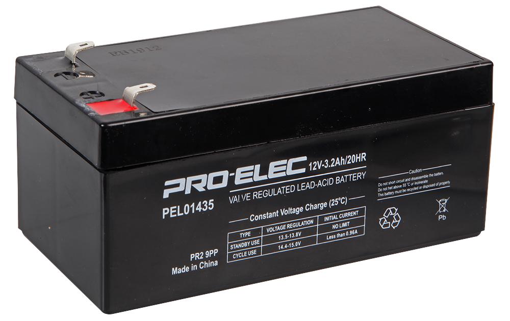 Pro Elec Pel01435 Battery,lead Acid,3.2Ah,12V