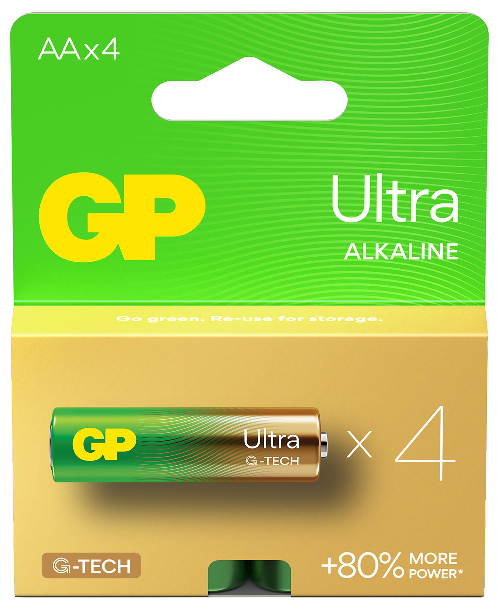 Gp Batteries Gp15Au(P)-C4 Battery, Aa, Alk, Ultraplus, Pk4