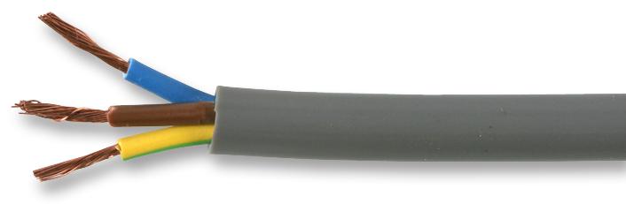 Multicomp Pro 3183Y-1mmgry100M Flex Cable, 3Core, Grey, 1mm2, 100M