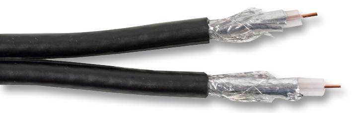 Pro Power Rg6Utwinblk Cable, Coax, Rg6U, Twin, Black,100M