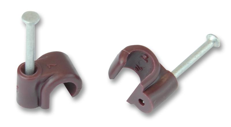 Unifix Zzv44169 Cable Clip Round Brown 7.00mm 100/box