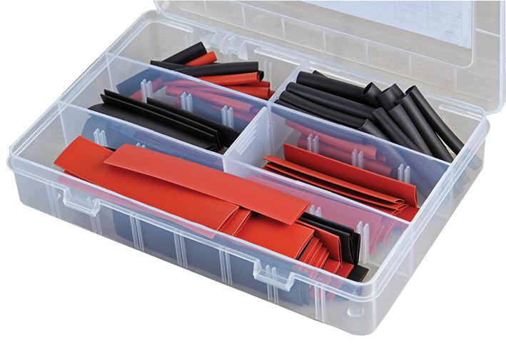 Pro Power Hskitblkred Normal Wall Heatshrink Kit, 2: 1, Red/blk