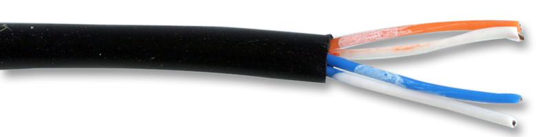 Pro Power 2Prccsblk Unshld Multicored Cable, 4Pos, Blk, 100M