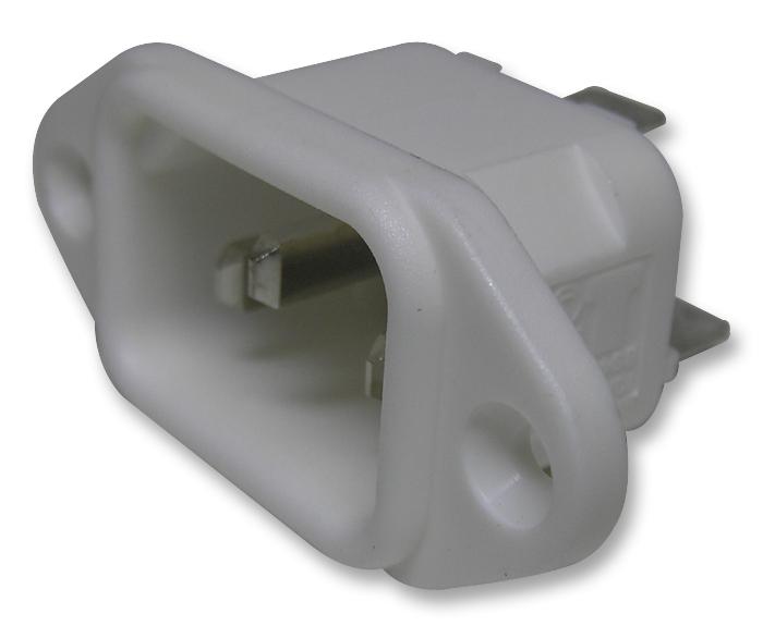 Bulgin/partner Stock Px0580/63/wh Iec C14 Inlet, White, 10A, 250Vac