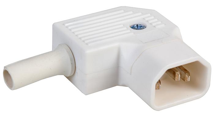 Bulgin/partner Stock Px0686/se/wh Plug, Iec, Right Angle, White, Free