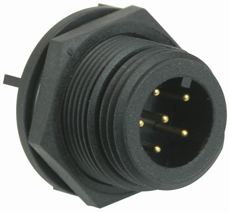 Bulgin/partner Stock Px0413/06P/pc Circular Connector, Plug, 6Pos, Pcb