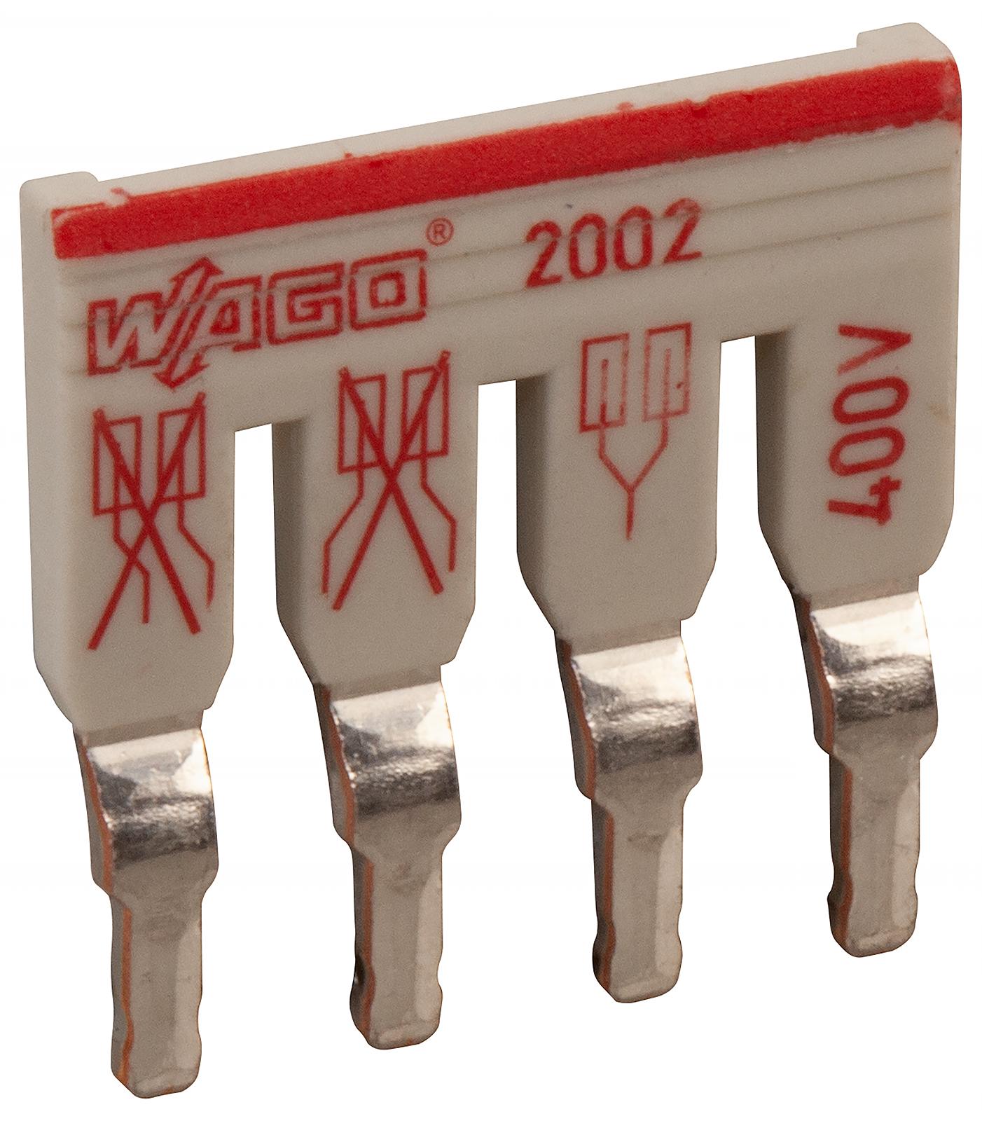 WAGO 2002-474 Staggered Jumper, 4Pos, Terminal Block