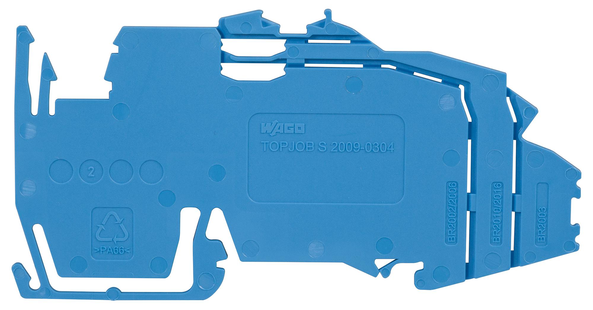 WAGO 2009-304 Busbar Carrier, Rail, Blue