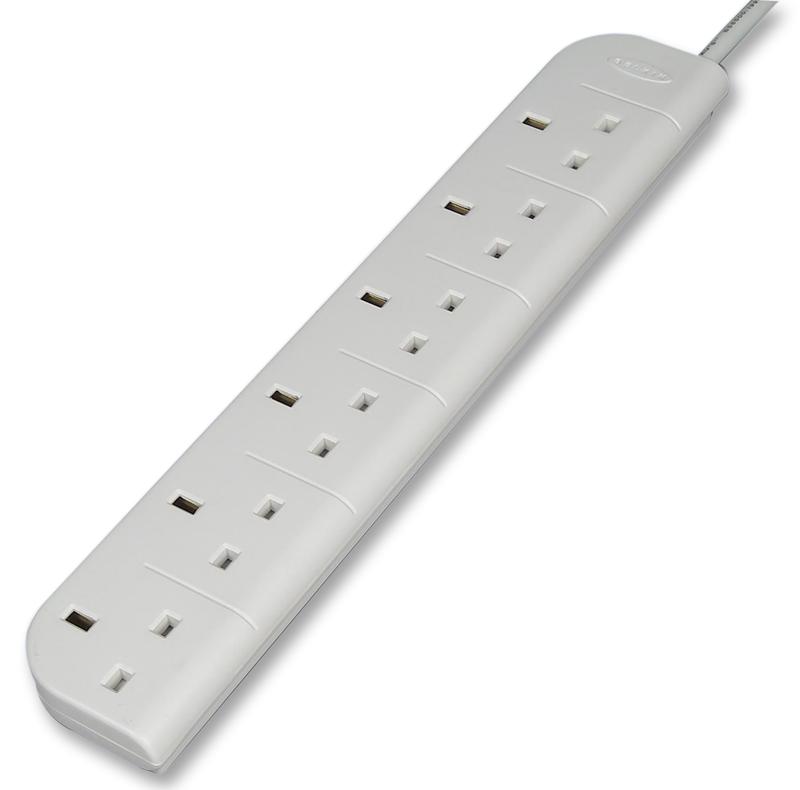 Belkin F9E600Uk1M Power Outlet Strip, 6 Outlet, 240V, 1M