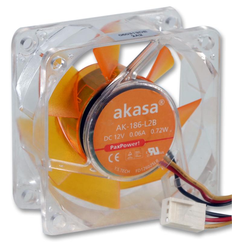 Akasa Ak-182-L2B Fan, Pc Case, Amber Series, 8Cm, Akasa