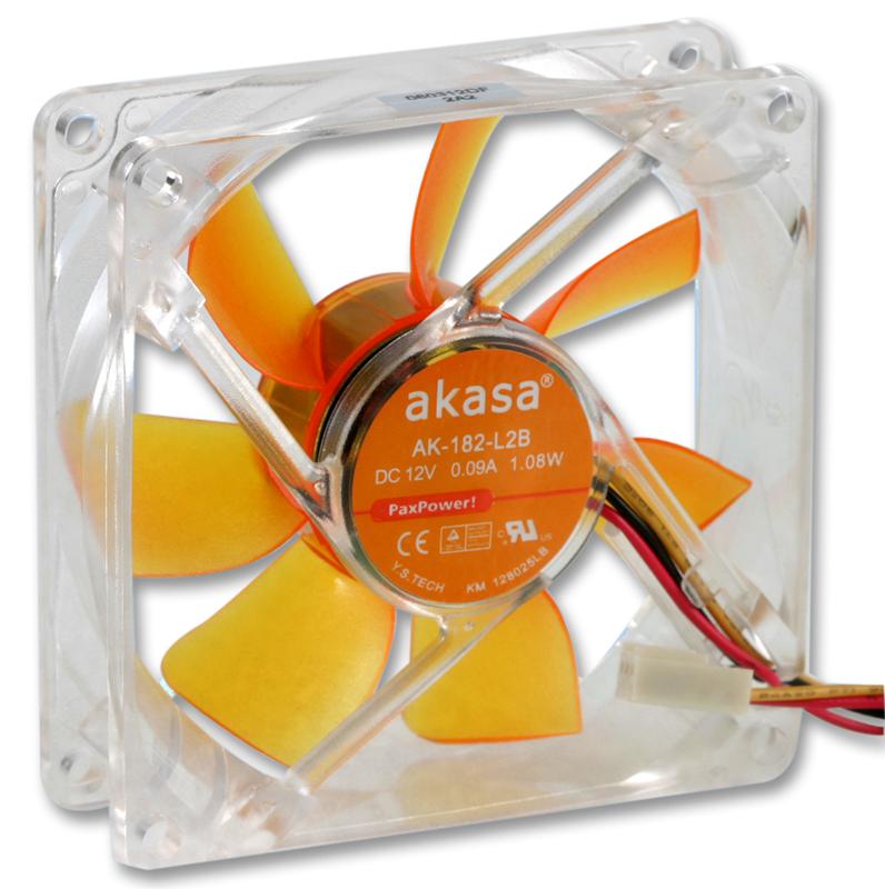 Akasa Ak-184-L2B Fan, Pc Case, Amber Series, 9Cm, Akasa