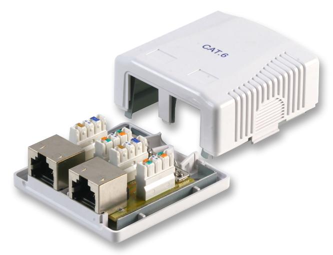 Pro Signal Psg08003 Socket,surface,rj45 Cat6,shield,x2