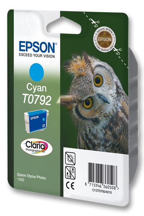 Epson T079240 Ink Cartridge, T079240, Cyan, Orig