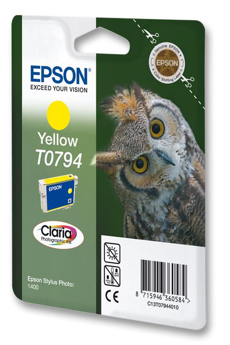 Epson T079440 Ink Cartridge, T079440, Yellow, Orig