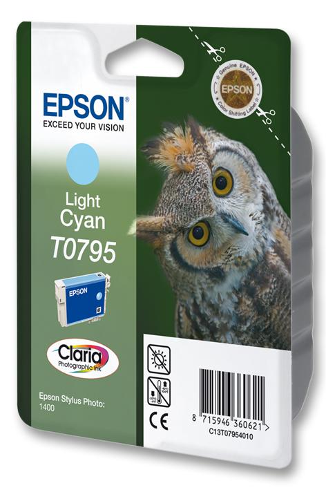 Epson T079540 Ink Cartridge, T079540, Lt Cyan,orig