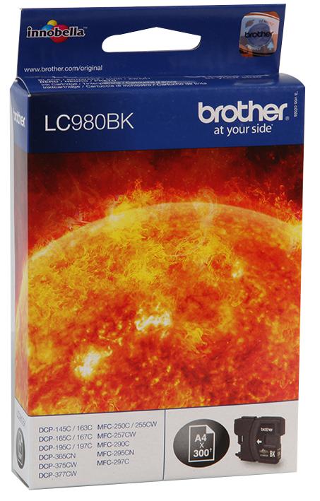 Brother Lc980Bk Ink Cartridge, Lc980Bk, Black, Original