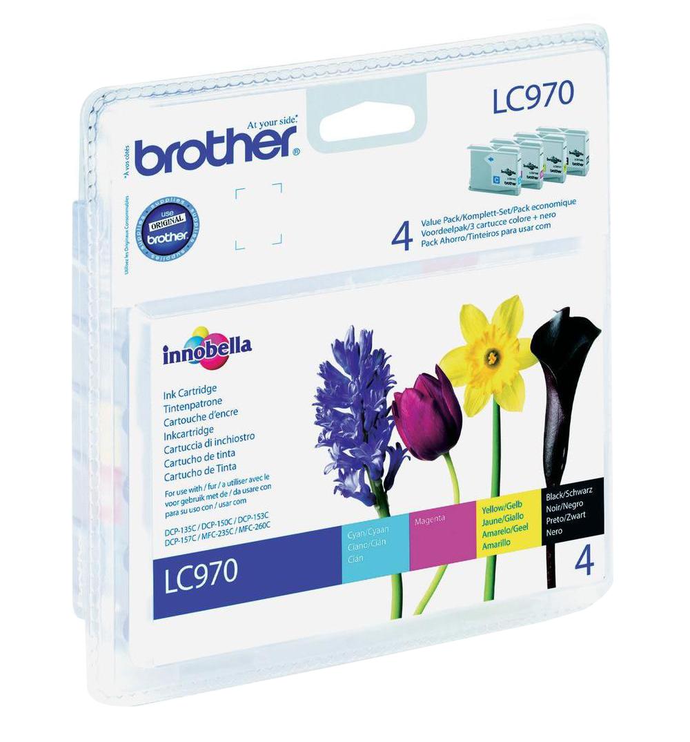 Brother Lc970Valbp Ink Cart, Lc970, 4 Colour Multipack