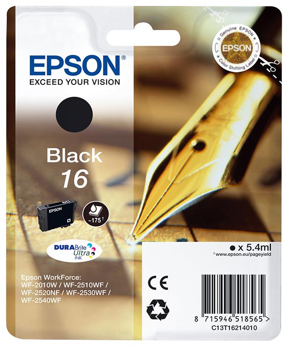 Epson C13T16214010 Ink Cartridge, Black, T1621, 16, Epson