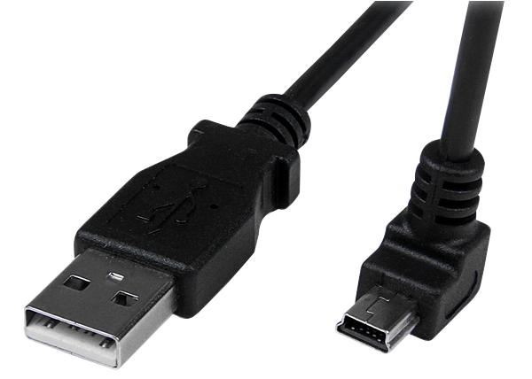 Startech Usbamb2Md Lead, Usb A-Down Angle Mini B, 2M Black