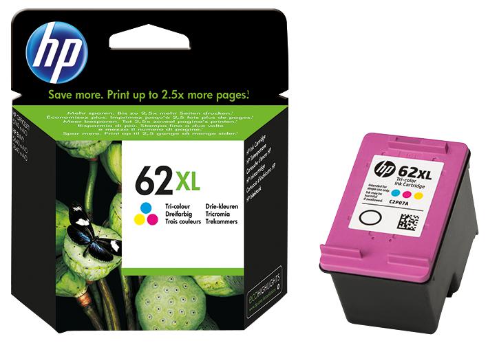 Hewlett Packard C2P07Ae Ink Cart, C2P07Ae, No.62Xl, Colour, Hp