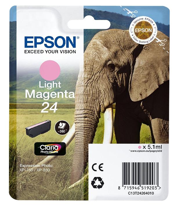 Epson C13T24264010 Ink Cartridge, T2426, Lt Magenta, Epson