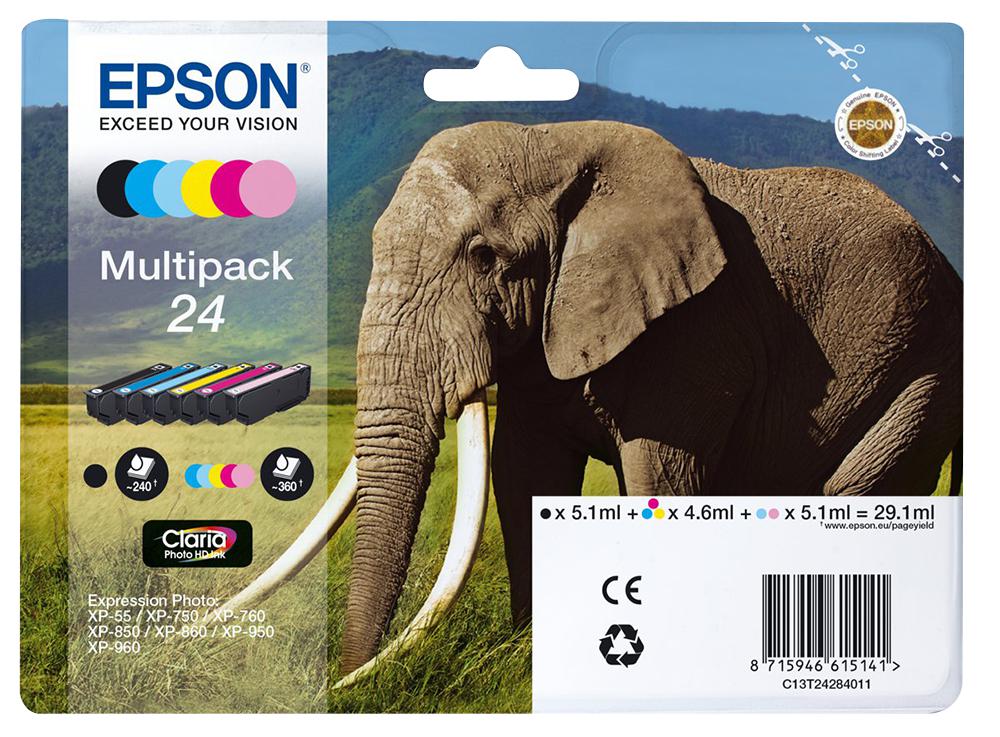 Epson C13T24284011 Ink Cartridge, T2428, 6 Colour Multipack