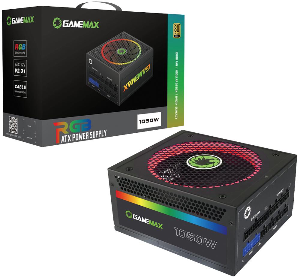 Gamemax Rgb-1050 1050W Modular Rgb Gold 80+ 14Cm Rgb Fan