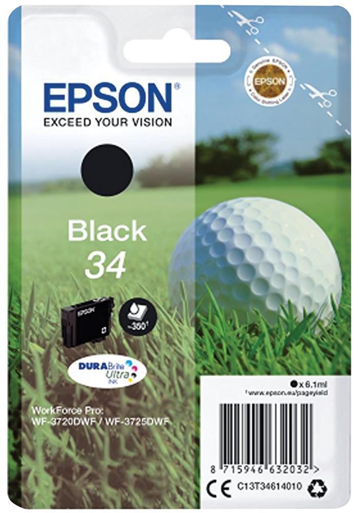 Epson C13T34614010 Ink Cart, T3461, Black, Epson