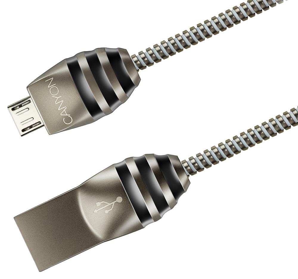 Canyon Cns-Usbm5Dg Usb Cable, 2.0A Plug-Micro B Plug, 1M