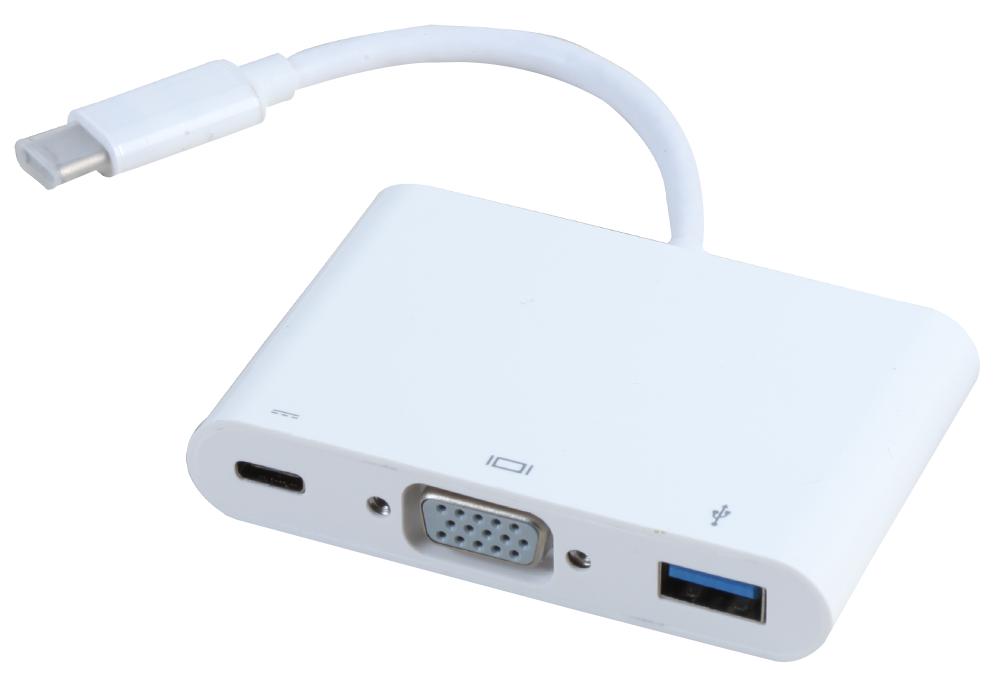 Pro Signal Psg91586 Adapter, Usb-C - Usb3.0/vga/pd, White