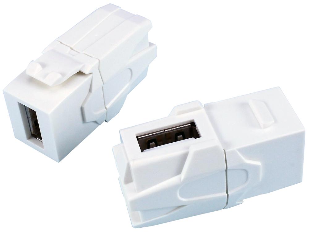 Tuk Kcuaa290Wh 90Deg Keystone Coupler, Usb A-A Rcpt/wht