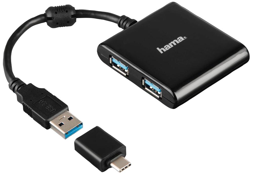 Hama 00012325 Hub, 4 Port Usb3.1 With Usb-C Adapter