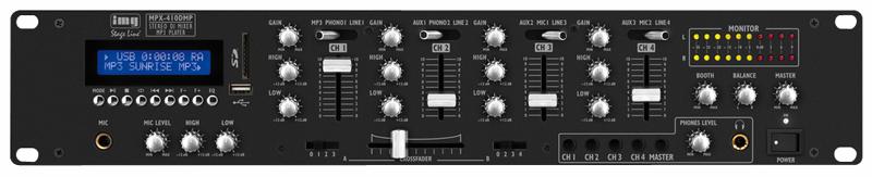 Stageline Mpx-410Dmp Dj Mixer, 4 Ch, 2U, Mp3, Bluetooth