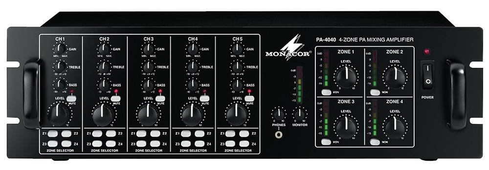 Monacor Pa-4040 Mono Mixing Amplifier, 4 Ch, Uk