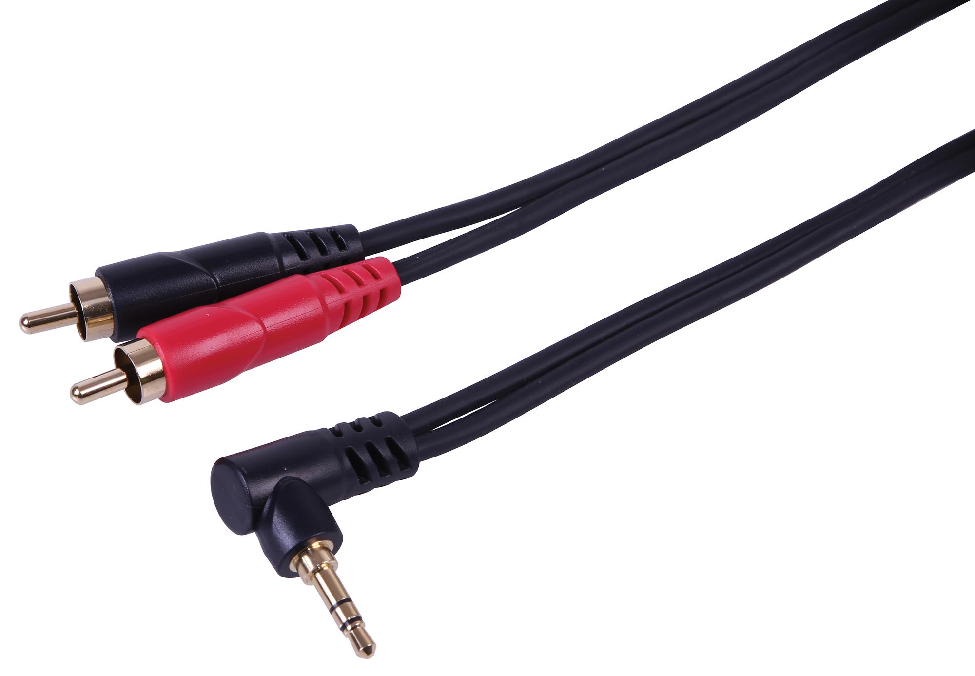 Pulse Pls00820 Lead, 3.5 90Dg St Jack - 2X Rca, 2M