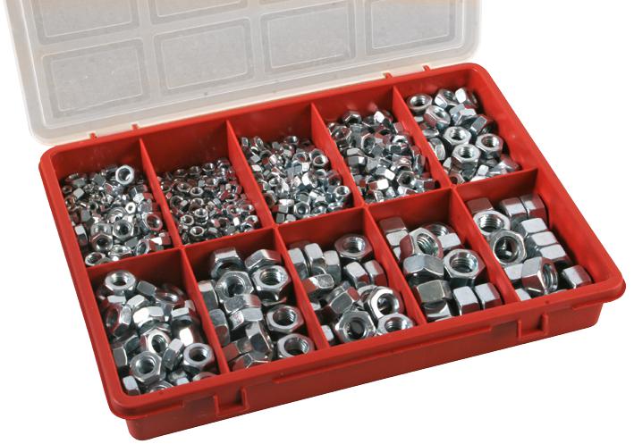 Duratool D01834 Hex Nut Set, 980Pcs