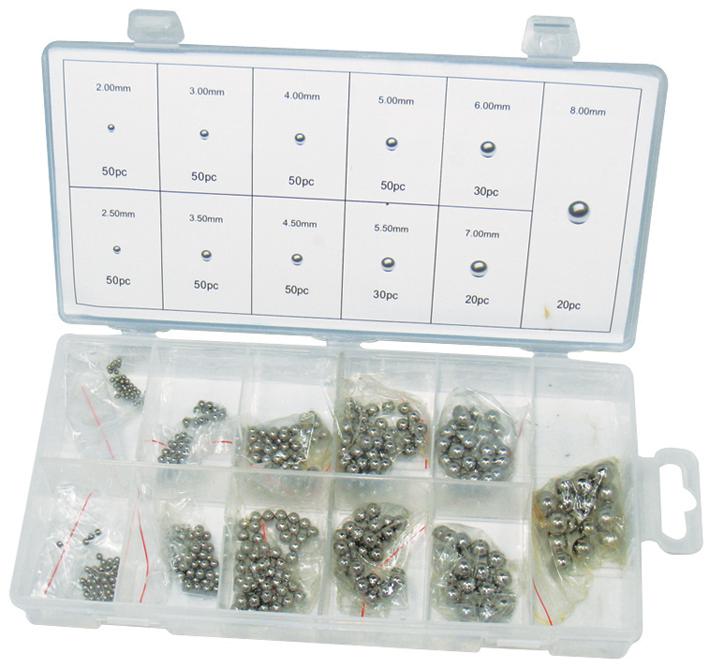 Duratool D01897 Steel Ball Assortment, 450Pcs