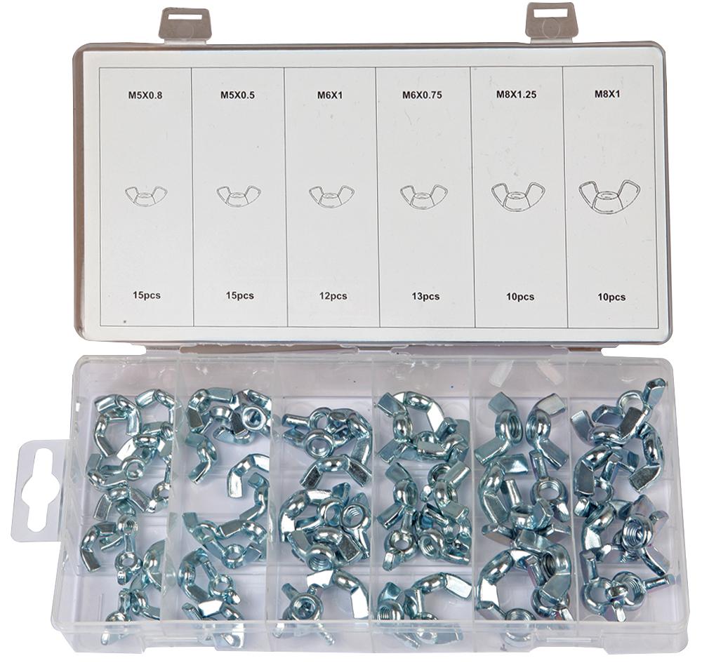 Duratool D01901 Wing Nut Set, 75Pcs