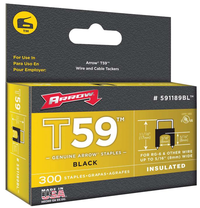 Arrow Fastener 591189Bl 8mm X 8mm Black Ins Staples (300)