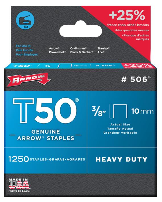 Arrow Fastener 500384 10mm Staples (Pk 1250)