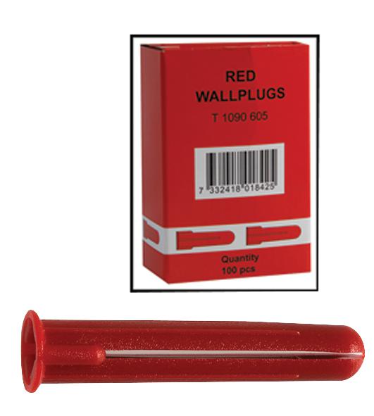 Schneider Electric 1090720 Red Wall Plugs, Tpa 2 Red, Pk100