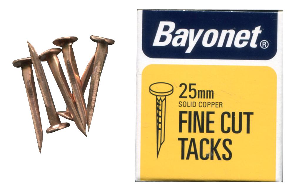 Bayonet 10244 Fine Cut Tacks Copper 25mm (40G)