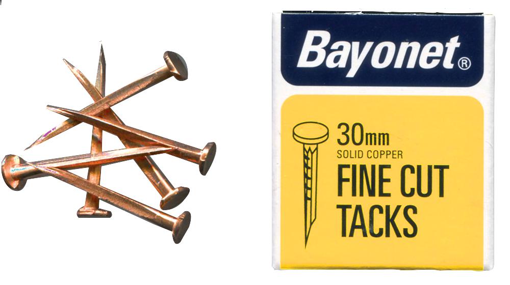 Bayonet 10246 Fine Cut Tacks Copper 30mm (40G)