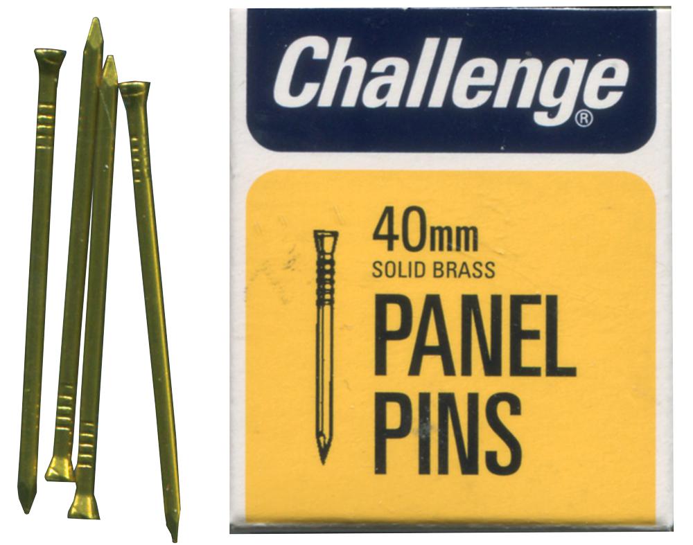 Challenge 10624 Panel Pins Solid Brass , 40mm (30G)