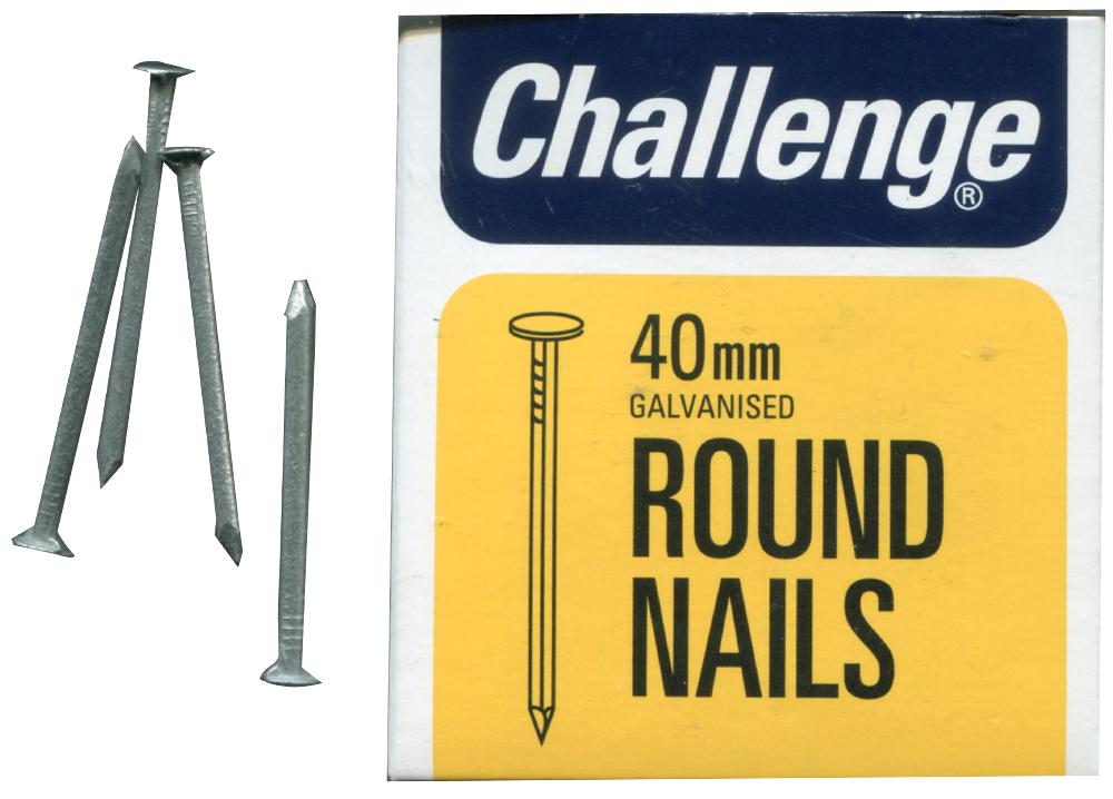 Challenge 12003 Round Nails Galvanised, 40mm (225G)