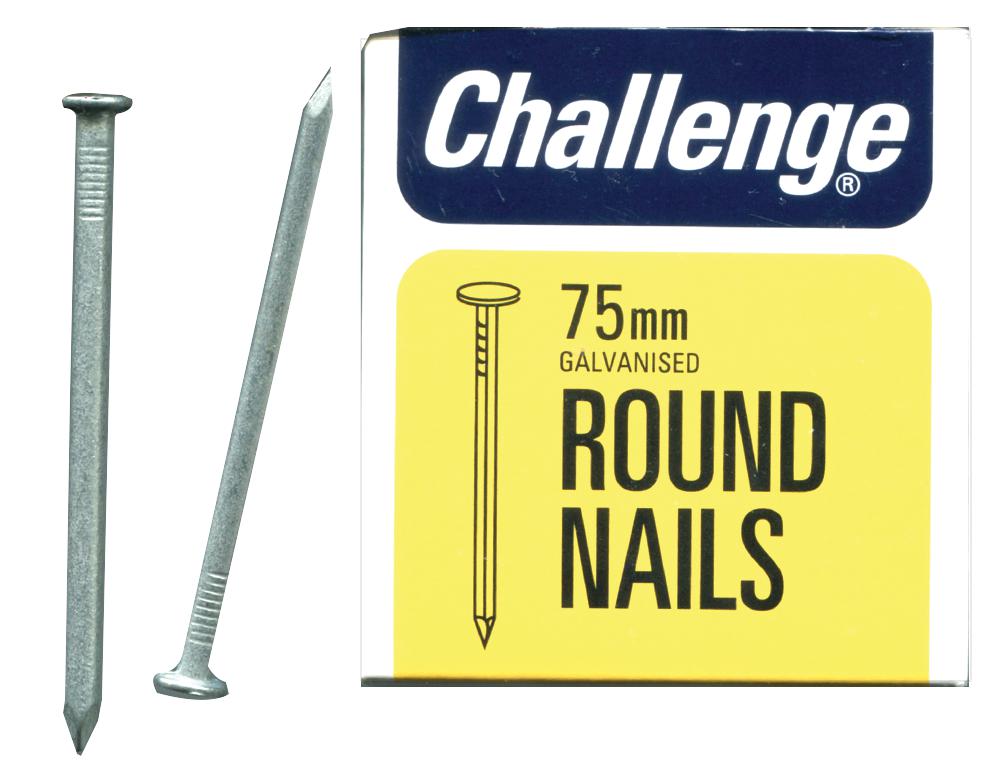 Challenge 12009 Round Nails Galvanised, 75mm (225G)