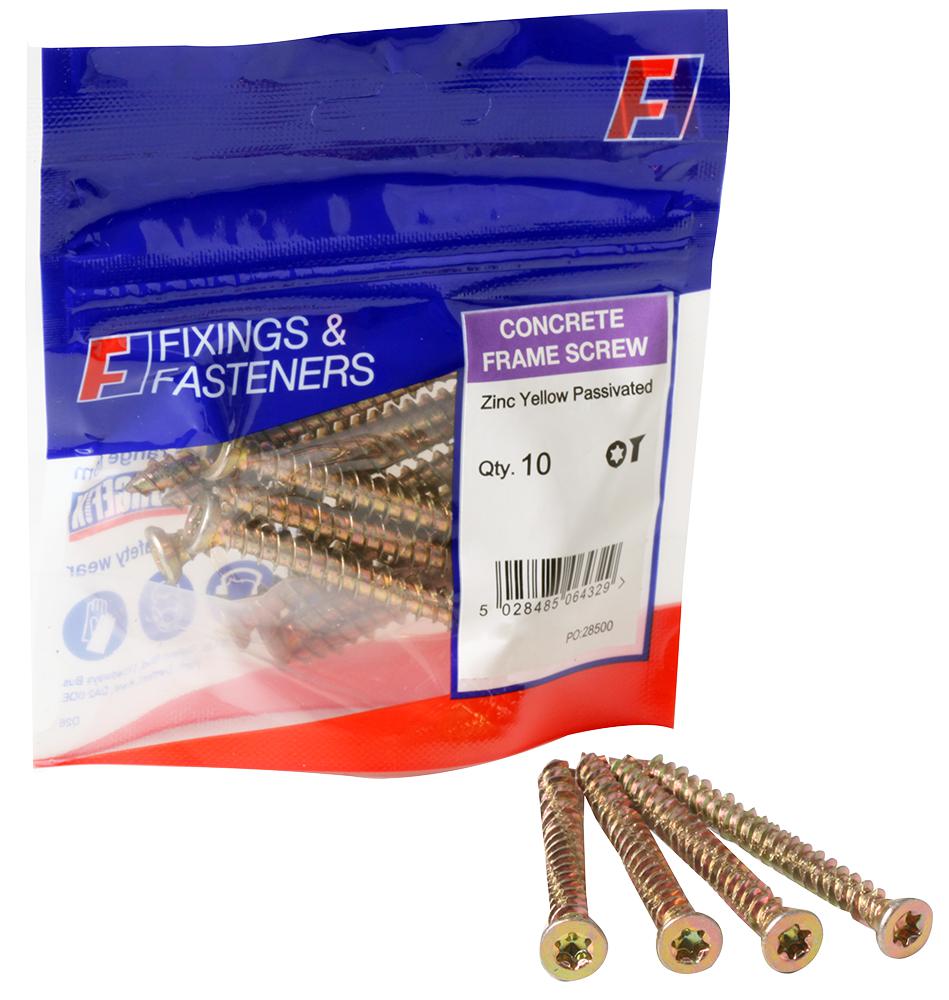 Forgefix 10Cfs152 Concrete Frame Screw 7.5X152mm Pk10